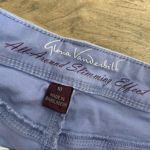 Gloria Vanderbilt periwinkle skimmer cropped pants size 10. - Picture 5 of 7